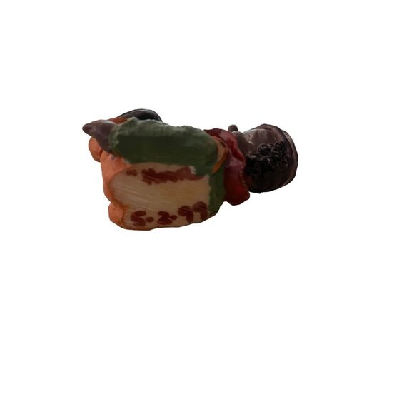 1999 Resin Clown Baby Figurine Orange Overalls 2" Brown Skin - Picture 7 of 10